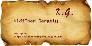 Kléber Gergely névjegykártya