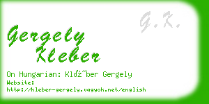 gergely kleber business card